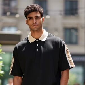 Gucci Black and Cream Polo Shirt